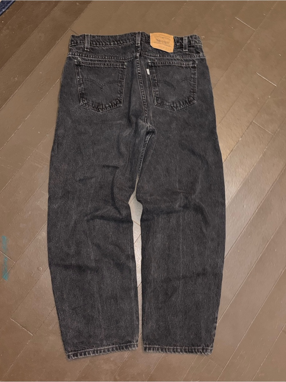 Levi's Relaxed Black Washed Straight Jeans